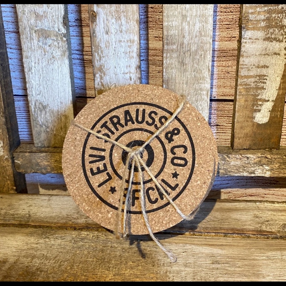 Levi Strauss Cork Coasters- set of 4